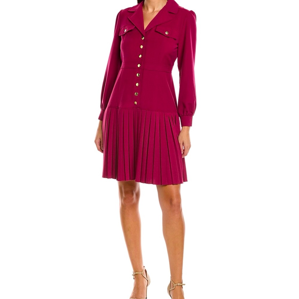Nanette Lepore Fuchsia Button-Down Dress